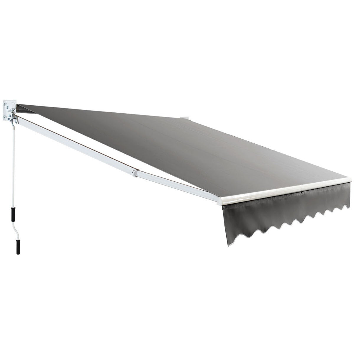 LIVSK Uitschuifbare Luifel - Aluminium en Polyester - Verstelbare Hoek 40° tot 100° - 295 x 250 cm - Grijs