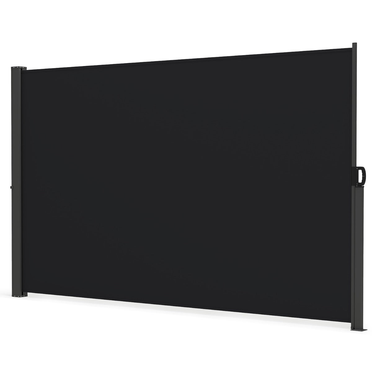 LIVSK Oprolbare Zijluifel 300 x 160/180 cm - Roestbestendig Aluminium - Waterdicht - Opvouwbaar - Voor Tuin en Balkon - Zwart