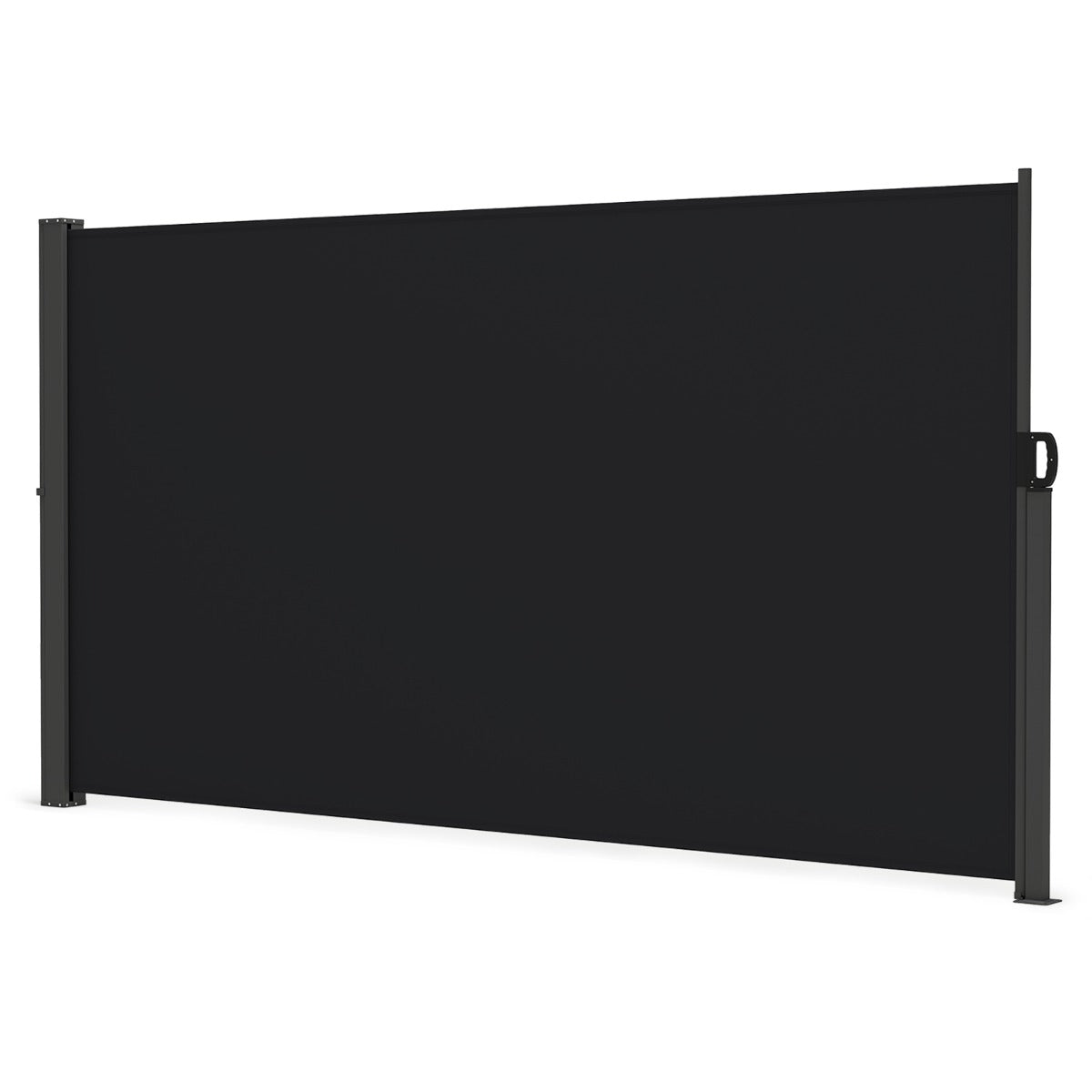 LIVSK Oprolbare Zijluifel 300 x 160/180 cm - Waterdicht Polyester - Roestbestendig Aluminium - Intrekbaar - Zwart
