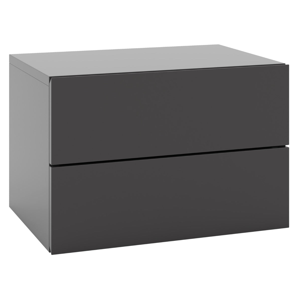 LIVSK Zwevend Nachtkastje met 2 Lades - Wandgemonteerd - Ruimtebesparend - Modern Design - 42 x 30 x 28 cm - Grijs/Wit