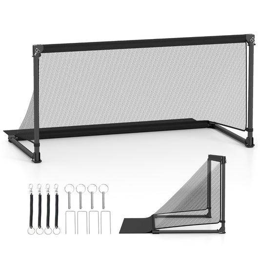 LIVSK Draagbaar Voetbaldoel - Robuuste Metalen Constructie - Eenvoudige Montage - Lichtgewicht en Opvouwbaar - Zwart