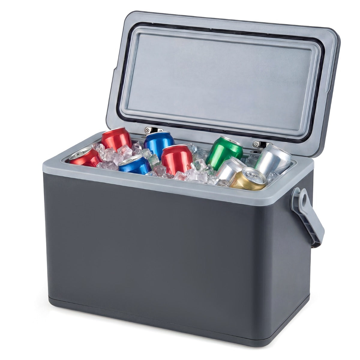 LIVSK Draagbare Koelbox 12L - Hoogwaardige PU-Isolatie - Ergonomisch Handvat - Tot 300 kg Belastbaar - Wit / Donkergrijs