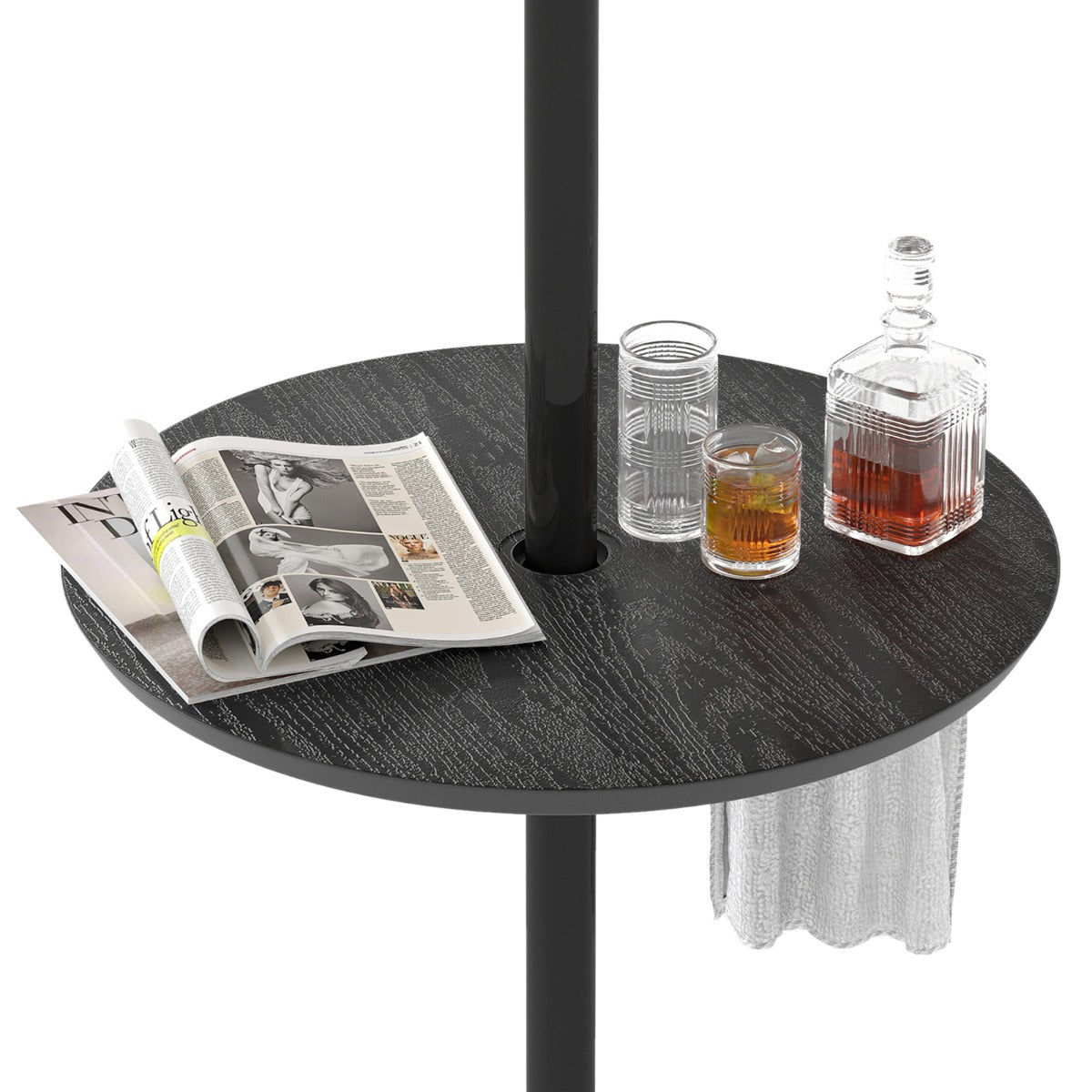 LIVSK Draagbare Parasoltafelhouder - Verstelbaar - HDPE Materiaal - Geschikt voor 38-48 mm Stang - Lichtgewicht - Koffie/Wit/Zwart