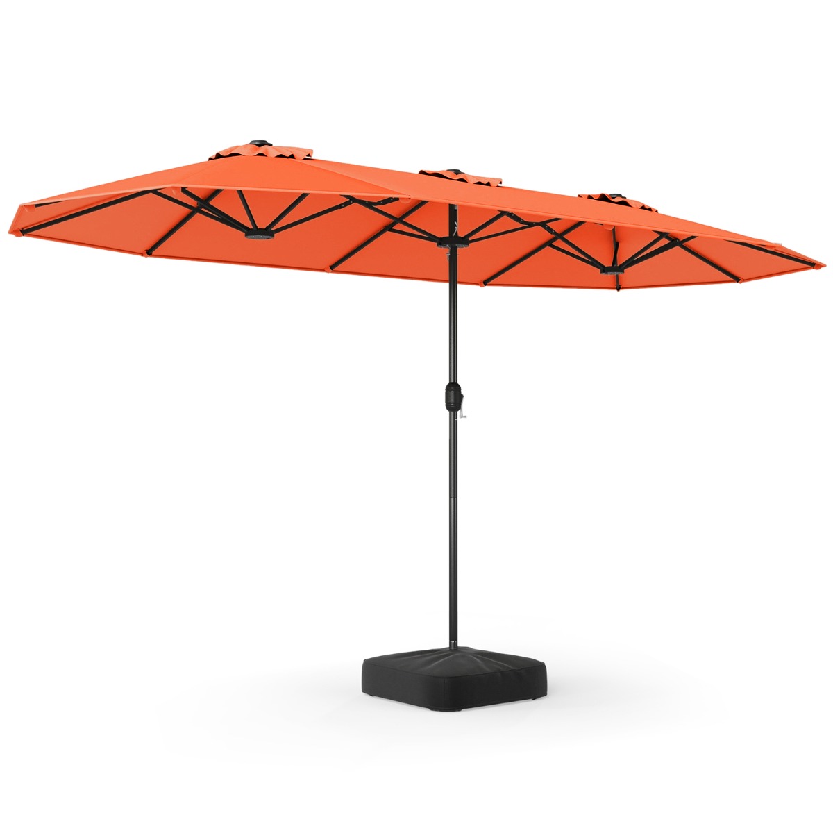 LIVSK Dubbele Parasol - Ruim Doekoppervlak 400 x 212 cm - Stevig Metaal Frame - Eenvoudig te Bedienen - Beige