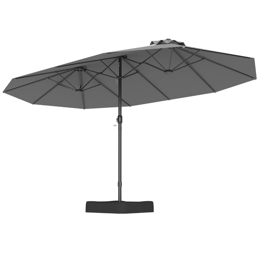 LIVSK Dubbele Terrasparasol - 470 x 285 x 261 cm - Stabiele Metalen Baleinen - Waterbestendig -