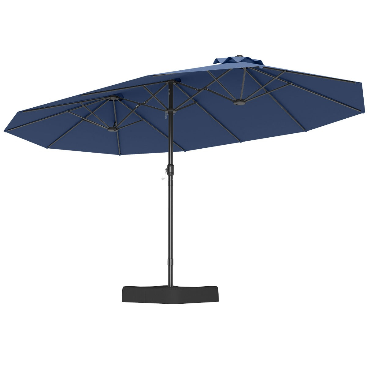 LIVSK Dubbele Terrasparasol - 470x285 cm - Verzwaarde Voet - Hoogwaardig Polyester - Eenvoudige Installatie - Beige