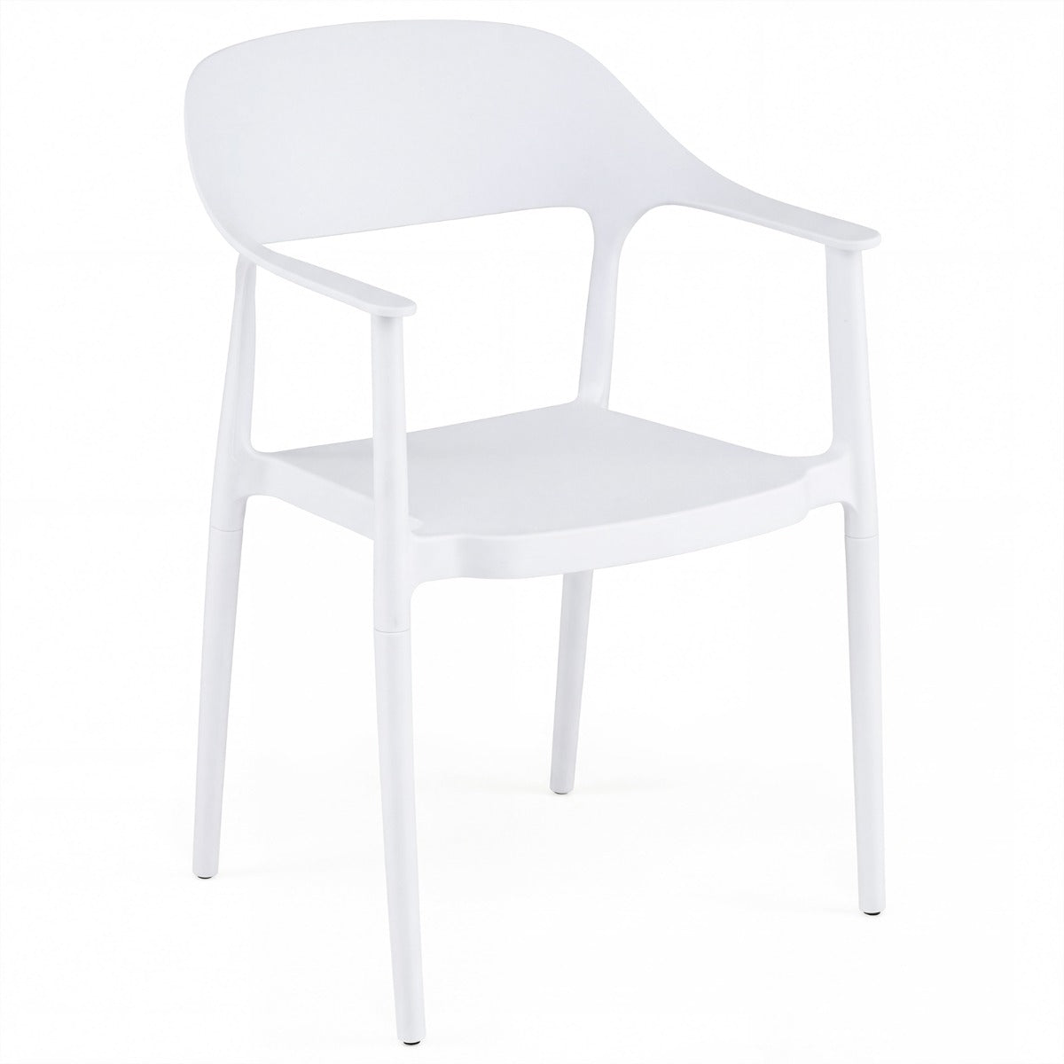 LIVSK Eetkamerstoel - Weerbestendig PP-Materiaal - Ergonomisch Zitcomfort - Ruimtebesparend Stapelbaar - Zwart/Wit