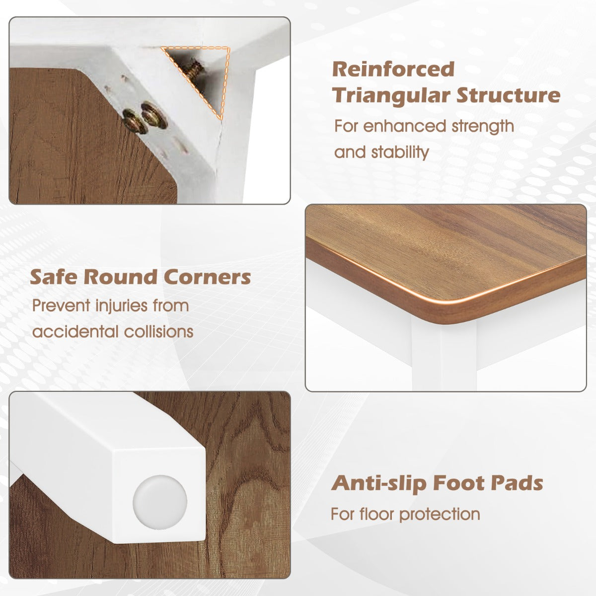 LIVSK Eetkamerstoelen Set - Houten Constructie - Ergonomische Rugleuning - Draagvermogen 180 kg - Wit + Naturel