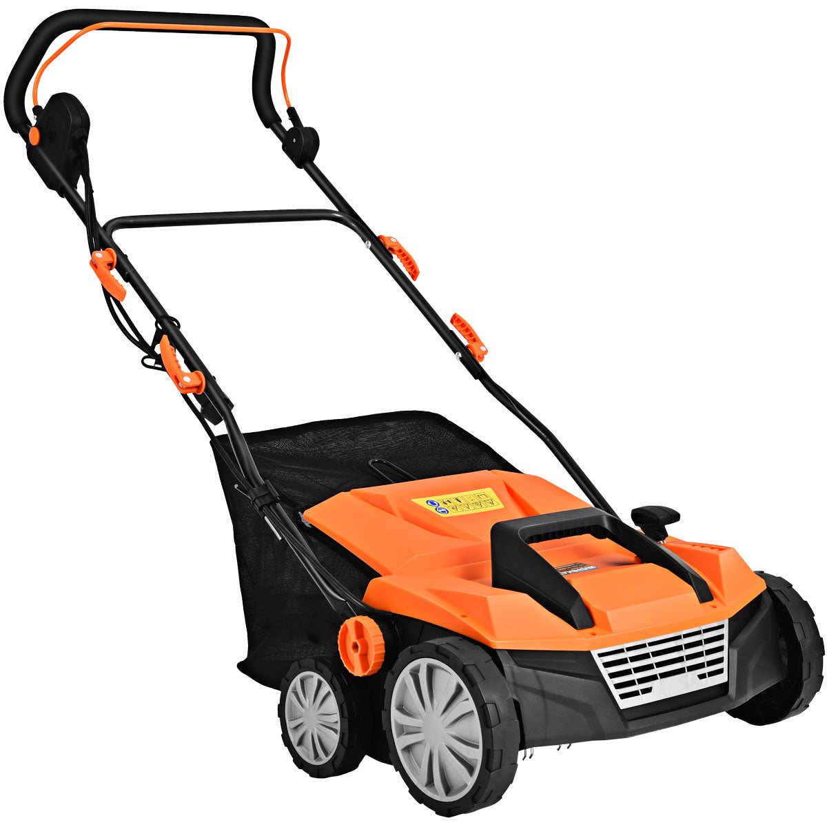 LIVSK Elektrische Gras Verticuteermachine - 2-in-1 Functie - Verstelbare Hoogte-instelling - 45L Opvangzak - Oranje