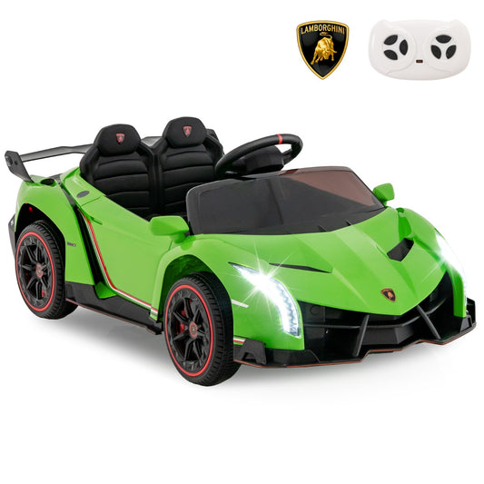 LIVSK Elektrische Kinderauto - Officiële Lamborghini Licentie - Afstandsbediening - Hydraulische Deuren - Groen