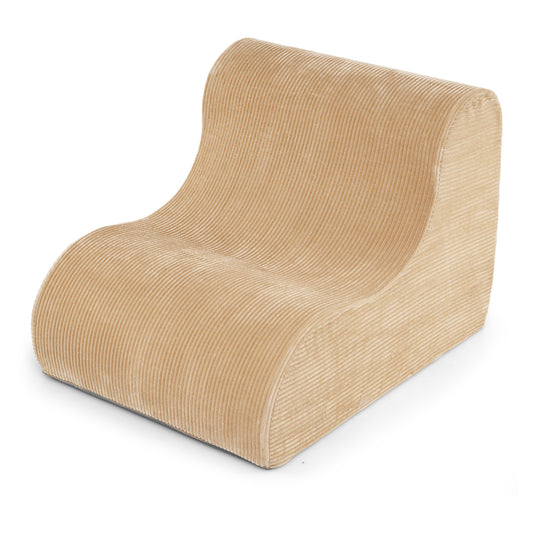 LIVSK Ergonomische Zitzak - Koraalfleece - Antislip Onderkant - Machinewasbare Hoes - Voor Woonkamer en Slaapkamer - Beige