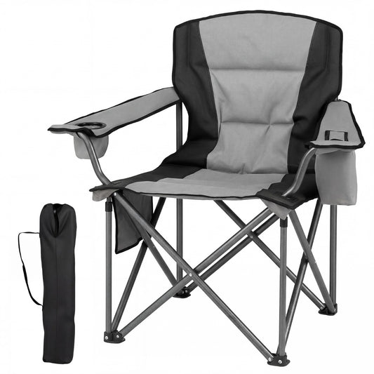 LIVSK Extra Grote Campingstoel - Gewatteerde Zitting - Ingebouwde Koeltas - Opvouwbaar - Draagvermogen 150 kg - Marineblauw