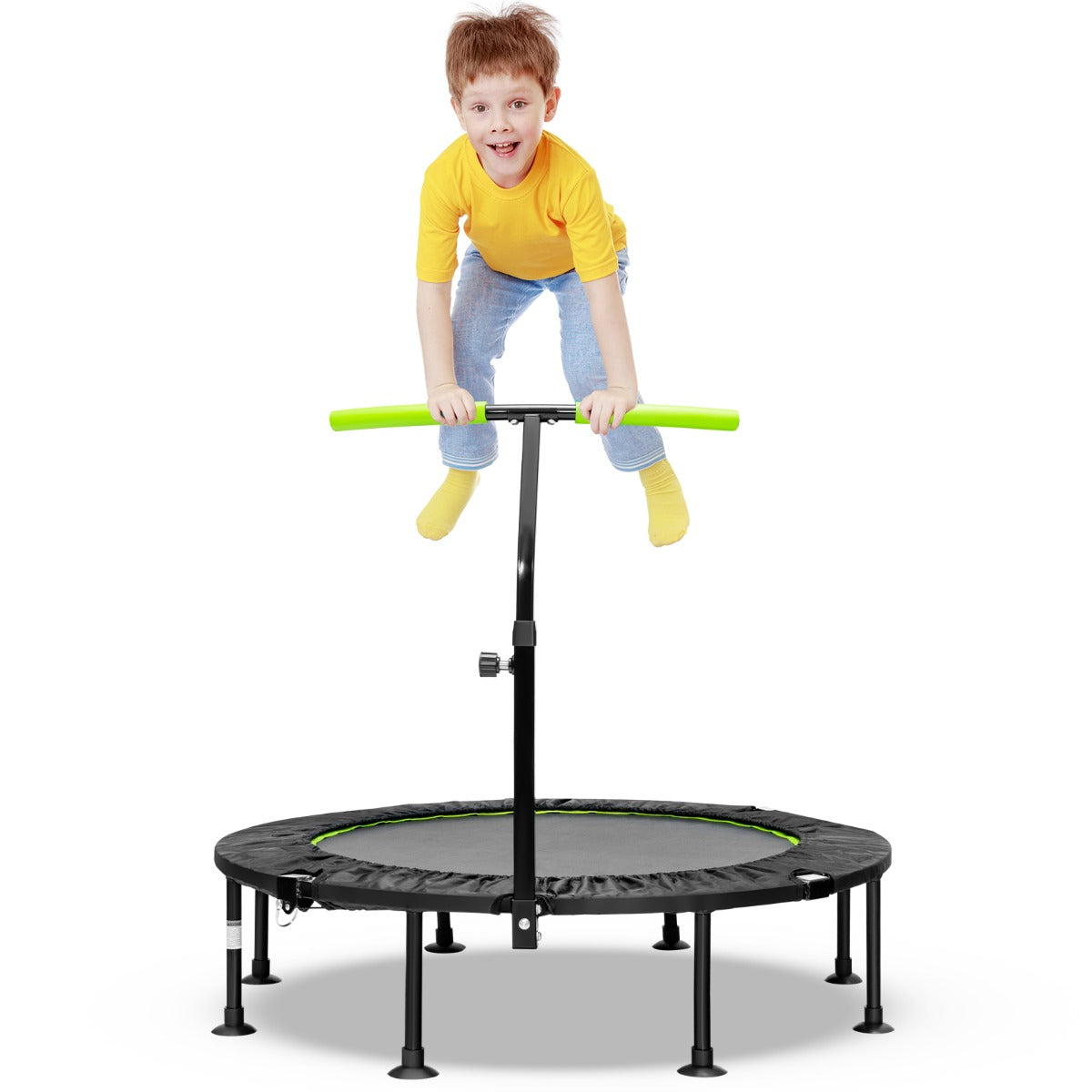 LIVSK Fitness Trampoline - Opvouwbaar met Verstelbare Handgreep - Geschikt voor Kinderen en Volwassenen - Tot 100 kg - Groen