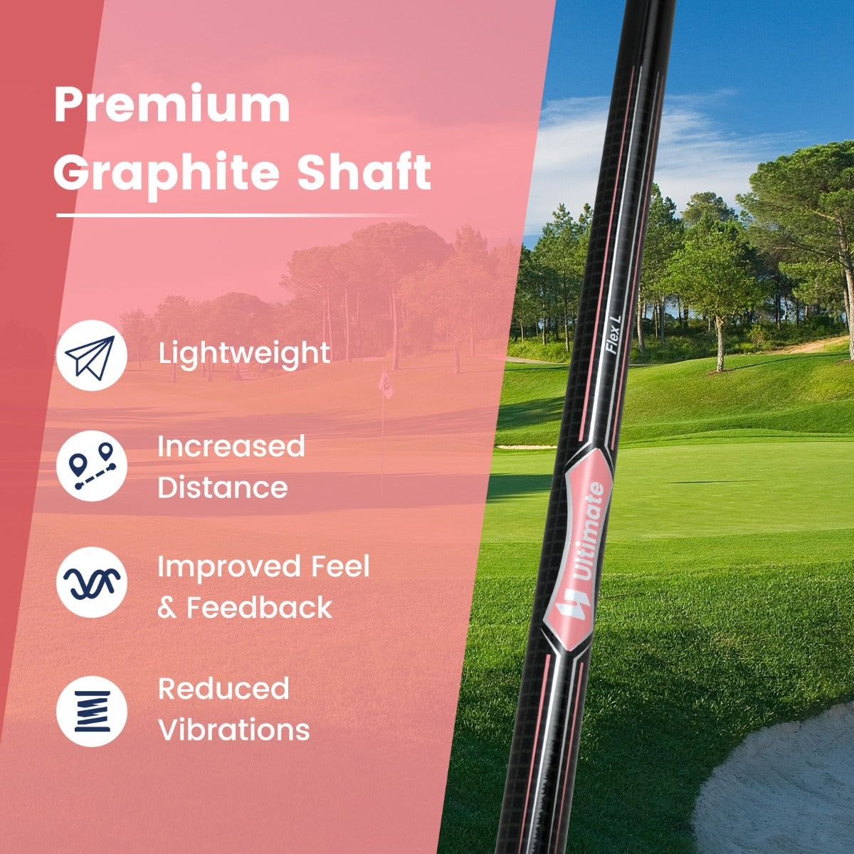 LIVSK Golfdriver voor Dames - 460 cc Aluminium Clubhoofd - Lichte Constructie - Instelbare Loft - Zwart + Zilver