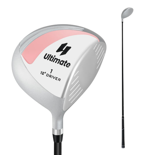 LIVSK Golfdriver voor Dames - 460 cc Aluminium Clubhoofd - Lichtgewicht - Instelbare Loft 12° - Zwart + Zilver