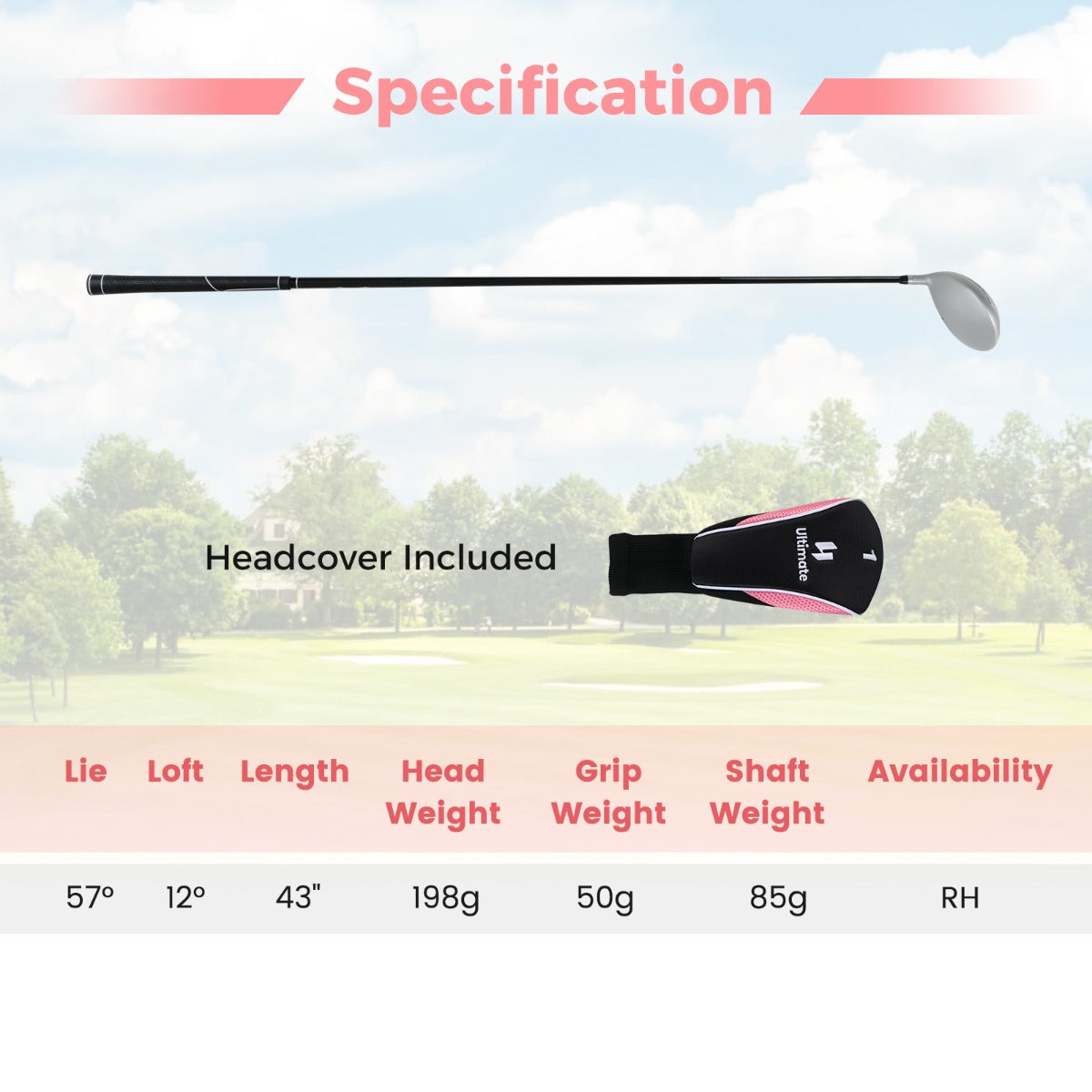 LIVSK Golfdriver voor Dames - 460 cc Aluminium Clubhoofd - Lichtgewicht - Instelbare Loft 12° - Zwart + Zilver
