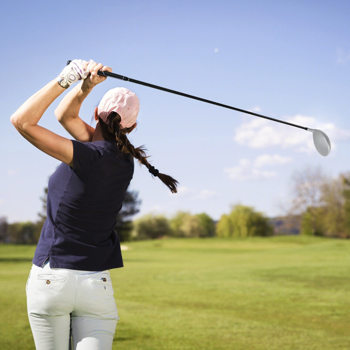 LIVSK Golfdriver voor Dames - 460 cc Aluminium Clubhoofd - Lichtgewicht - Instelbare Loft 12° - Zwart + Zilver