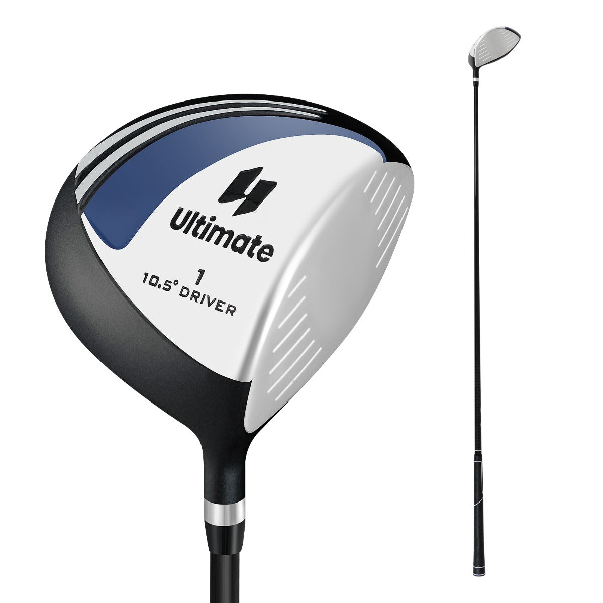 LIVSK Golfdriver voor Heren - 460 cc Aluminium Hoofd - Lichte Grafiet Shaft - Instelbare Loft 10,5° - Zwart + Zilver
