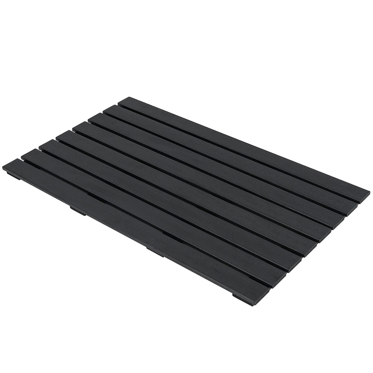 LIVSK Grote Douchemat - Waterdicht WPC - Antislipstructuur - 100 x 60 cm - Draagvermogen 150 kg - Zwart