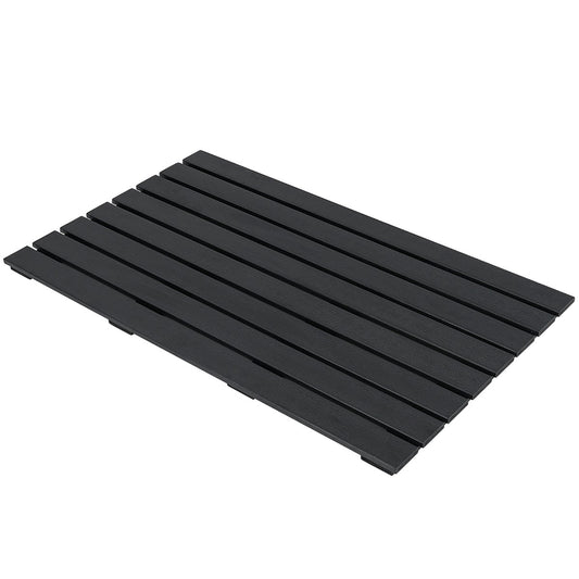 LIVSK Grote Douchemat - Waterdicht WPC - Antislipstructuur - 100 x 60 cm - Draagvermogen 150 kg - Zwart