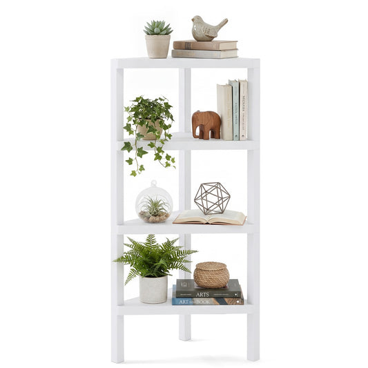 LIVSK Hoekrek 4-Laags - Ruimtebesparend Ontwerp - Stevig PP Materiaal - Eenvoudige Montage - Totale Afmetingen 46 x 33 x 99 cm -