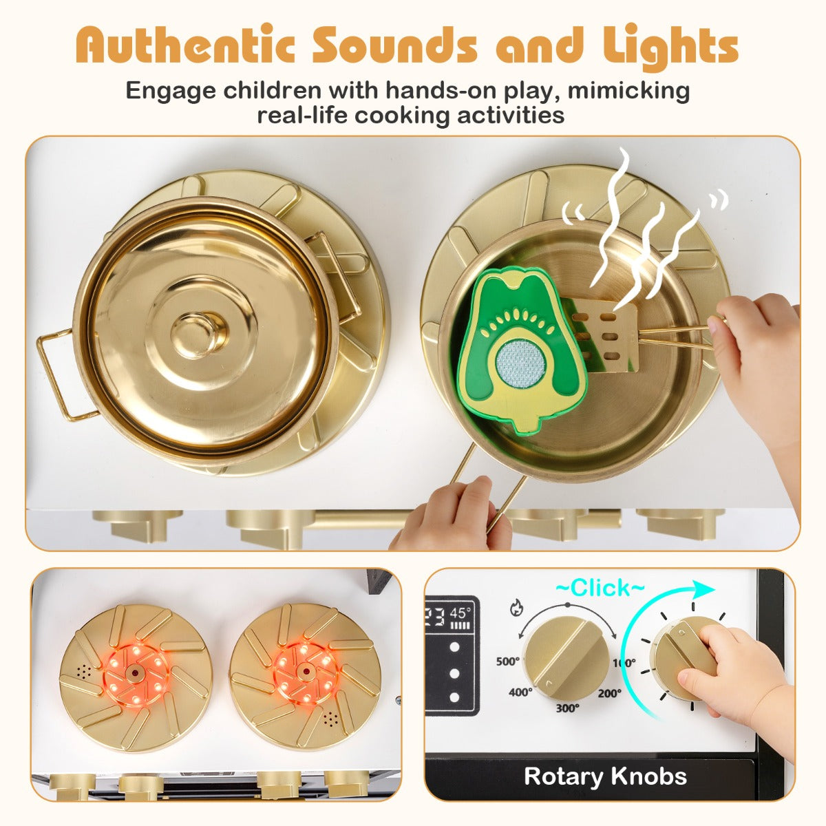 LIVSK Houten Speelkeuken - Realistische Licht- en Geluidseffecten - Multifunctioneel met IJsmaschine - Kindvriendelijk - Zwart/Wit