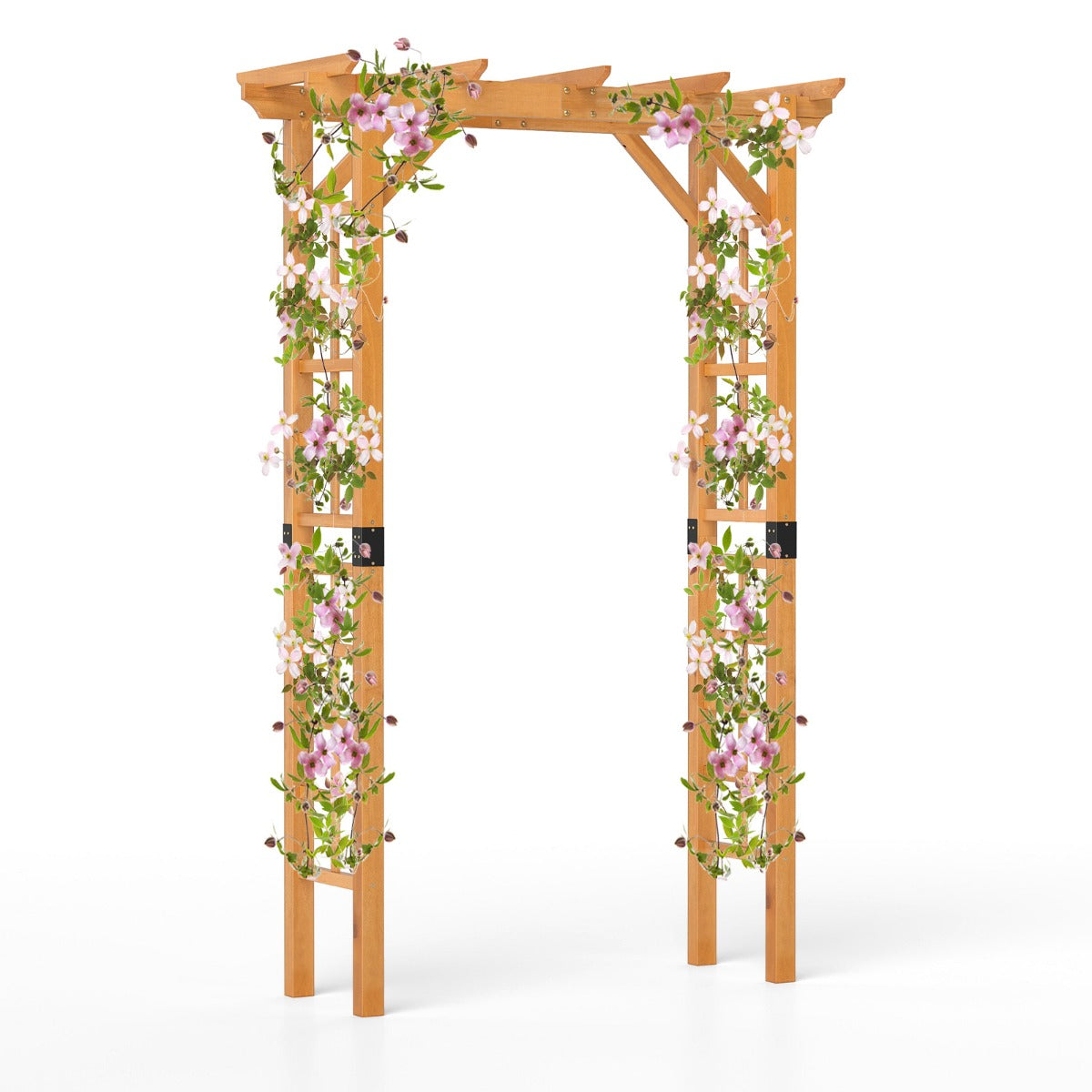LIVSK Houten Tuinboog - Stevige Constructie - Voor Klimplanten en Decoratie - Eenvoudige Montage - Oranje