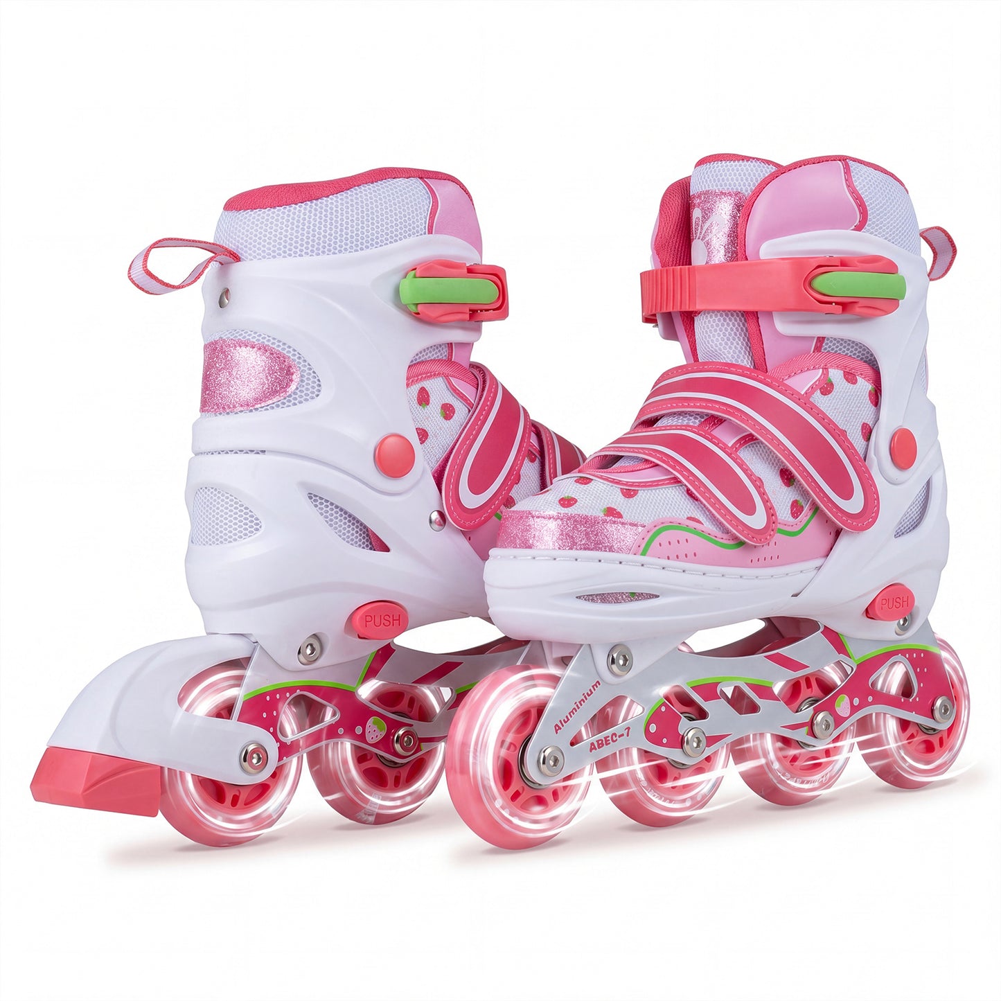 LIVSK Inline Skates voor Kinderen - 4 Maatverstellingen - Verlichte Wielen - Aluminium Frame - Roze