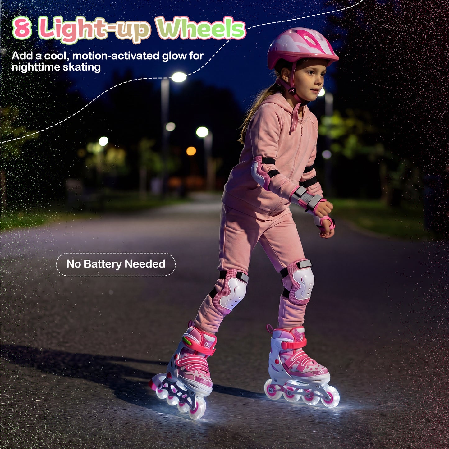 LIVSK Inline Skates voor Kinderen - 4 Maatverstellingen - Verlichte Wielen - Aluminium Frame - Roze