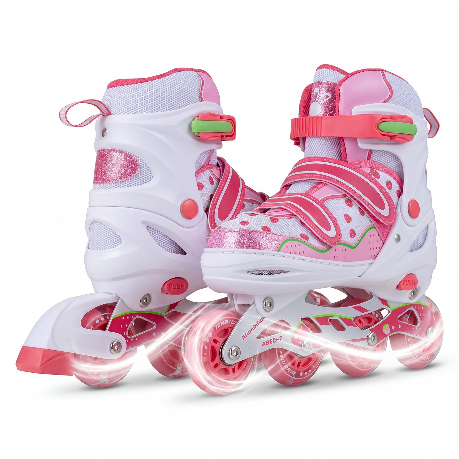 LIVSK Inline Skates voor Kinderen - 4 Verstelbare Maten - Verlichte Wielen - Aluminium Frame - Roze