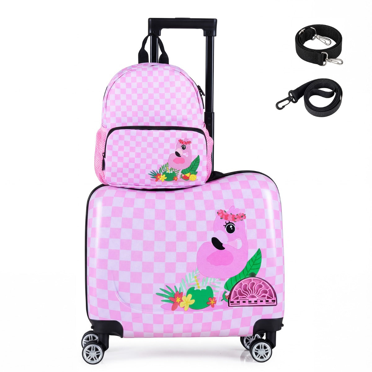 LIVSK Kinderrugzak - Handvat Rechterkant - Klassieke Stijl - Flamingo Ontwerp - Roze
