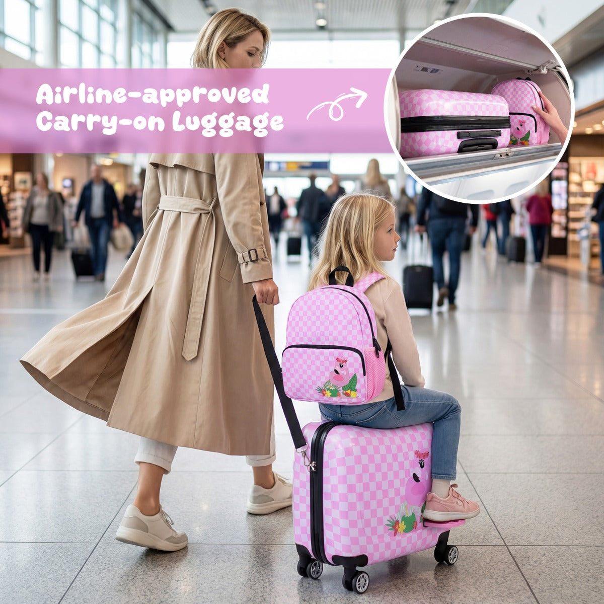 LIVSK Kinderrugzak - Handvat Rechterkant - Klassieke Stijl - Flamingo Ontwerp - Roze
