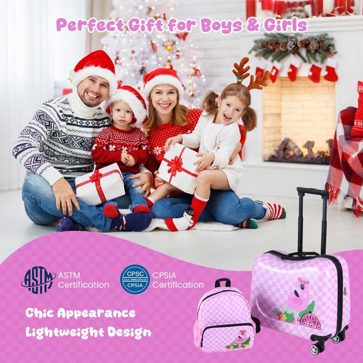 LIVSK Kinderrugzak - Handvat Rechterkant - Klassieke Stijl - Flamingo Ontwerp - Roze
