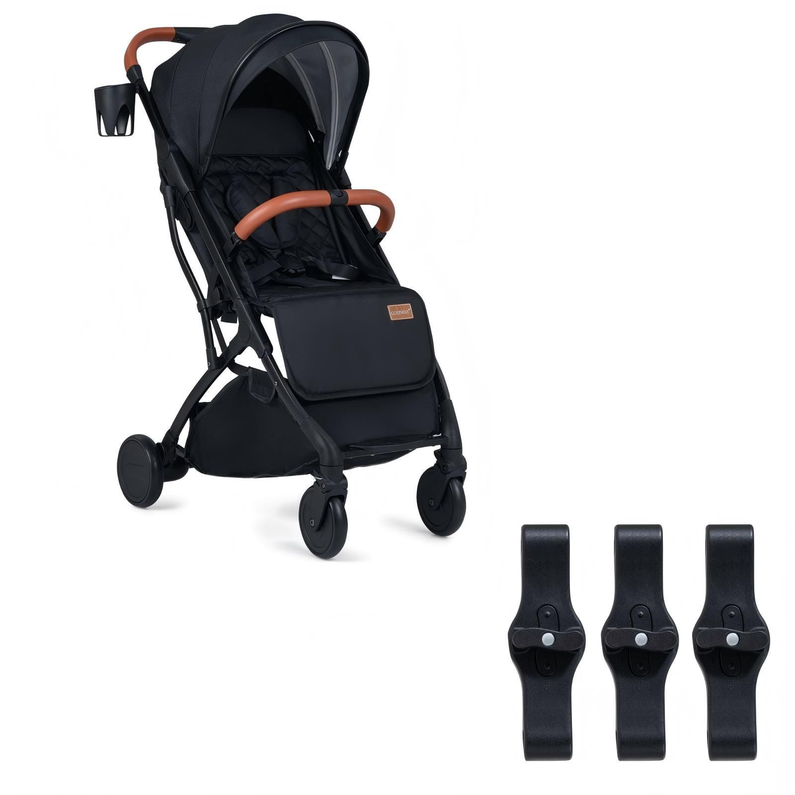 LIVSK Kinderwagen - Eenvoudig Opvouwbaar - Verstelbare Rugleuning - Inclusief Regenbescherming - Voor Kinderen tot 15 kg -