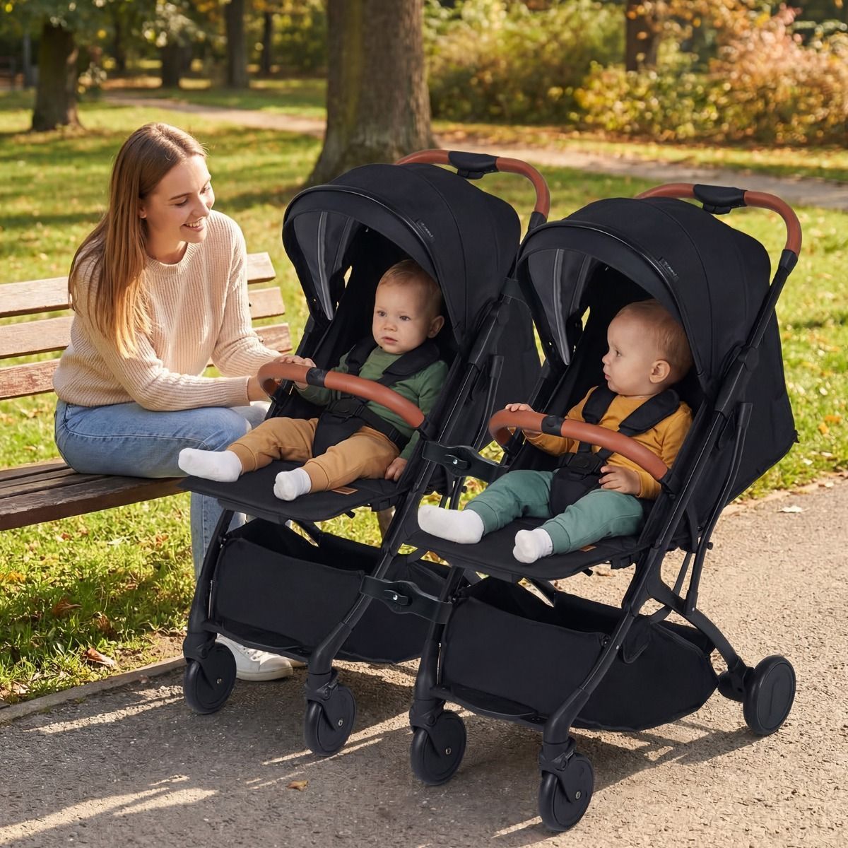 LIVSK Kinderwagen - Eenvoudig Opvouwbaar - Verstelbare Rugleuning - Inclusief Regenbescherming - Voor Kinderen tot 15 kg -