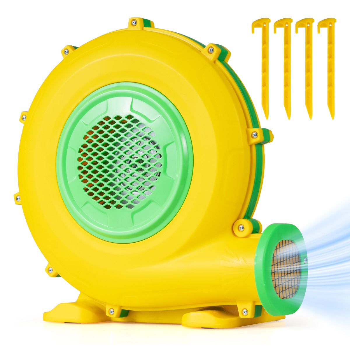 LIVSK Luchtblazer - 950 W Motor - Vlamvertragend & Regenbestendig - Grondankers & Antislipvoeten - Geel