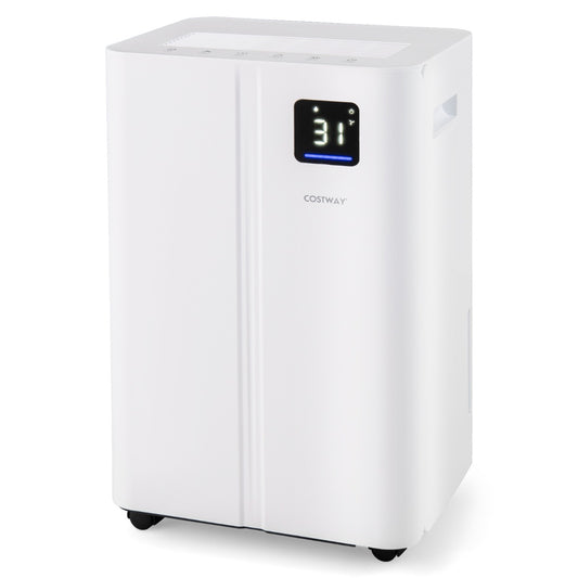 LIVSK Luchtontvochtiger - 25,5 L/dag - 3 Bedrijfsmodi - LED-display - 24-uurs timer - Voor Ruimtes tot 25 m² - Wit