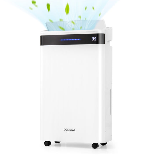 LIVSK Luchtontvochtiger - Tot 28,5L/dag - 4 Ontvochtigingsstanden - Intuïtief Touchscreen - Voor Ruimtes tot 35 m² - Wit