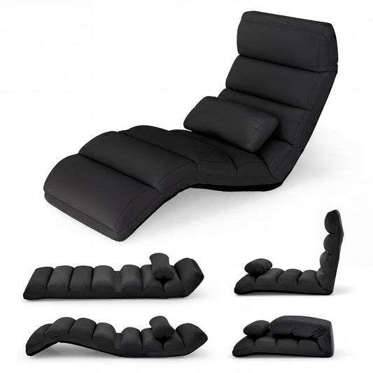 LIVSK Luie Bank - 5-Voudig Verstelbare Rugleuning - Comfortabele Schuimrubberen Bekleding - Geen Montage Nodig -