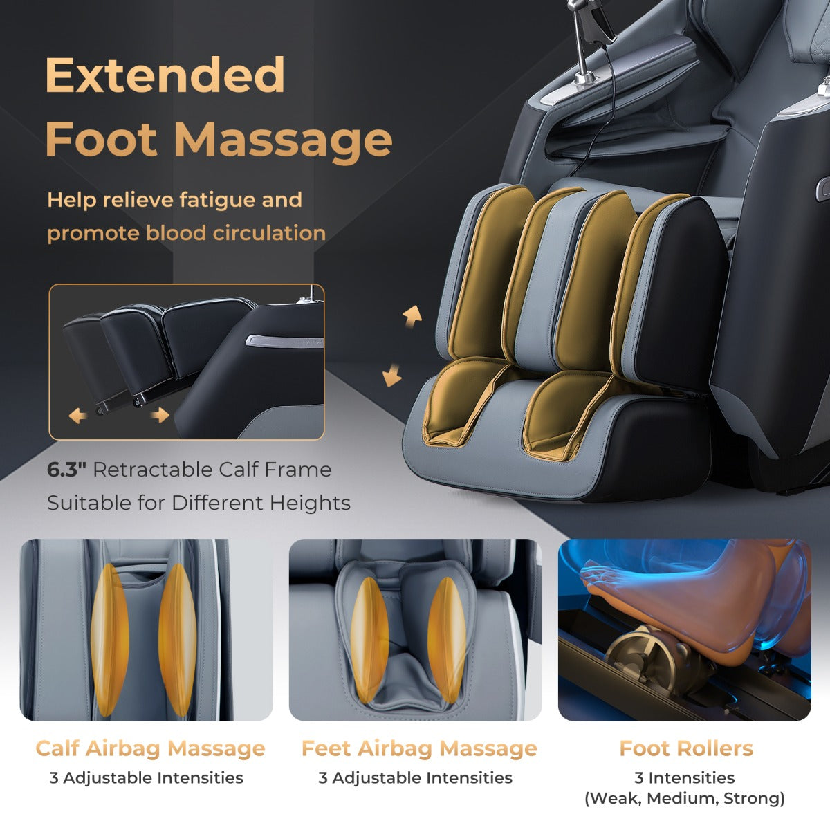 LIVSK Massagestoel - SL Track & Schouderdetectie - Zero-Gravity Ontwerp - Luchtmassage & Verwarming - Zwart