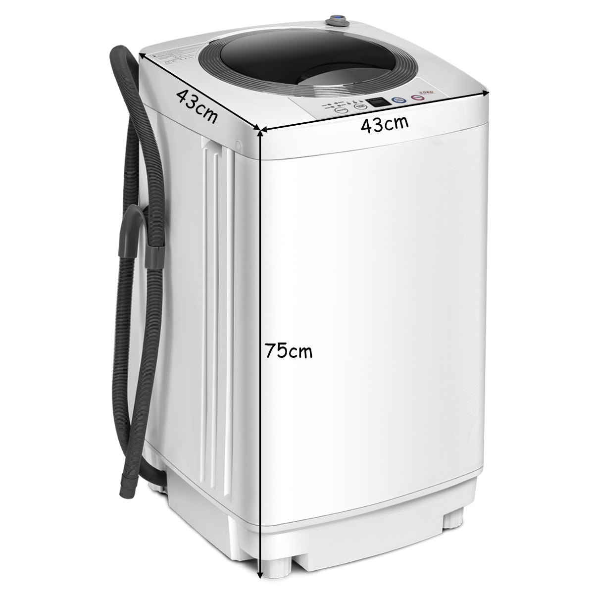 LIVSK Mini-wasmachine en Wasdroger Set - Volautomatisch - 7 Wasprogramma's - Capaciteit 3,5 kg - Compact Ontwerp - Wit