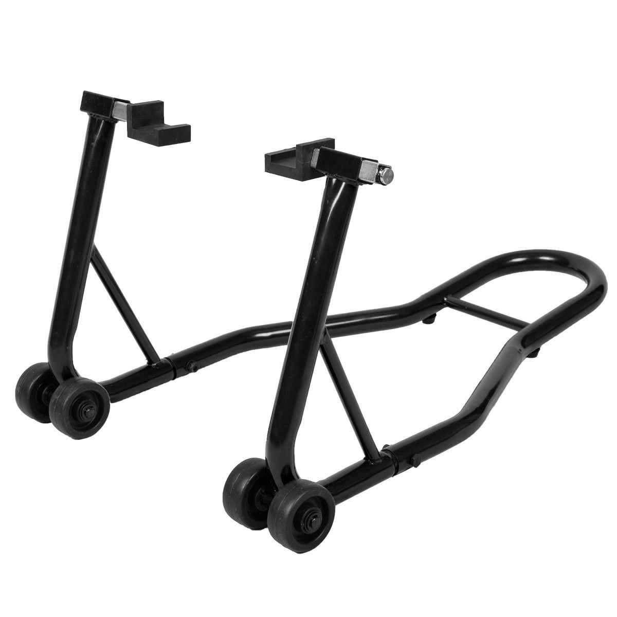 LIVSK Motorfietsstandaard - Verstelbare Hoogte 71-86 cm - Stevig Staal - Vier Wielen voor Stabiliteit - Zwart en Rood