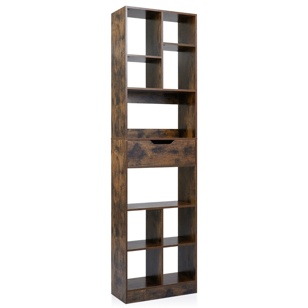 LIVSK Opbergrek - 10 Open Vakken - Ruime Lade - Antislipkussentjes - Kantelbeveiligingen - Rustiek Bruin