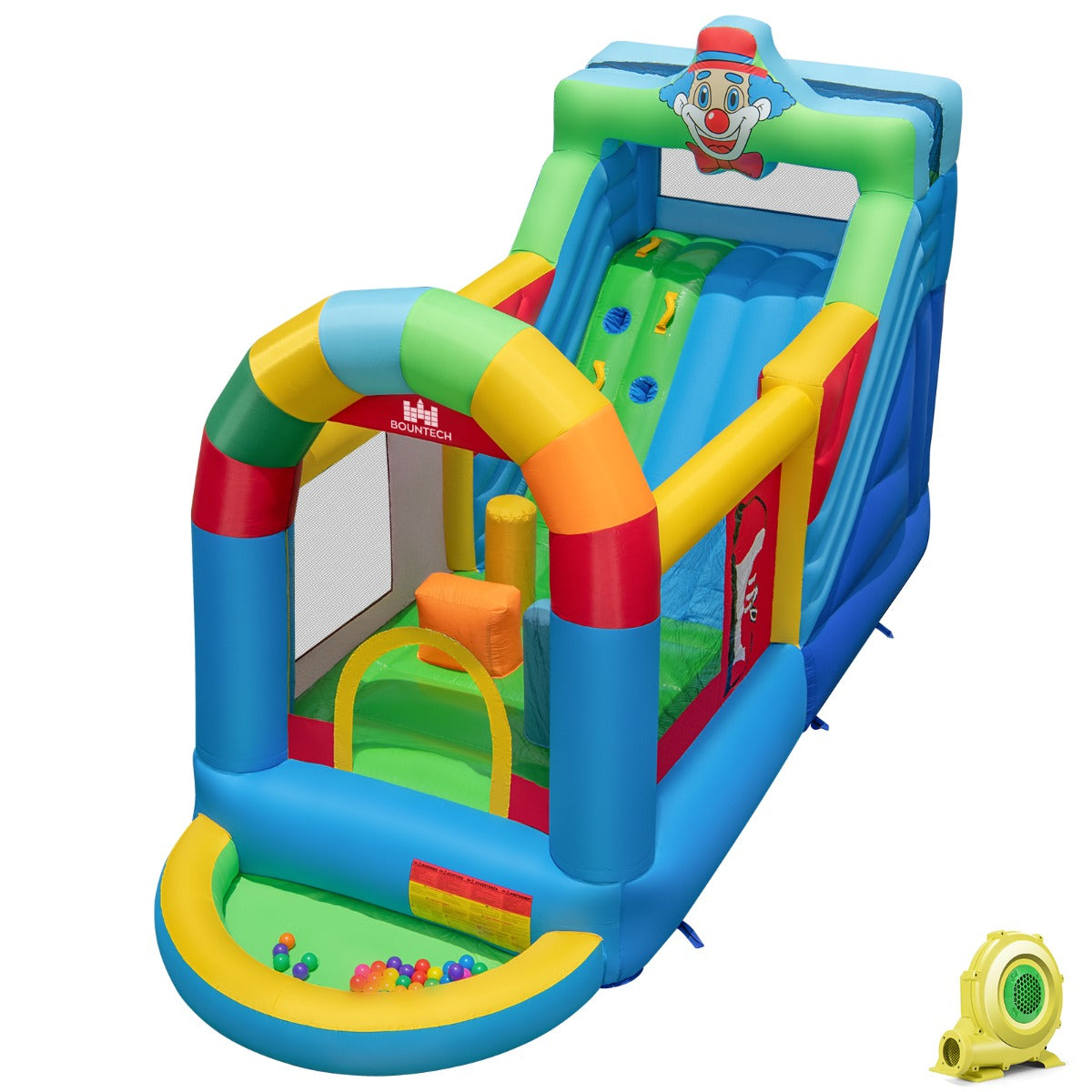 LIVSK Opblaasbaar Springkussen - Luxe Avontuur - Slijtvast Oxford-Materiaal - 735W Ventilator - Inclusief Oceaanballen -