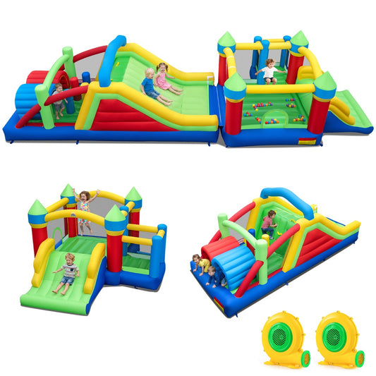 LIVSK Opblaasbaar Springkussen - Met Glijbanen en Klimwand - Veilig Oxford en PVC - Voor Kinderen 3-12 Jaar - Multicolor