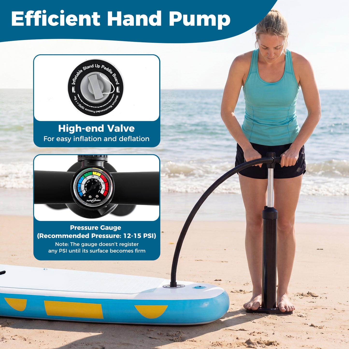 LIVSK Opblaasbaar Stand-Up Paddleboard - Hoog Draagvermogen 160 kg - Compleet Uitrustingsset - Duurzaam PVC - Blauw