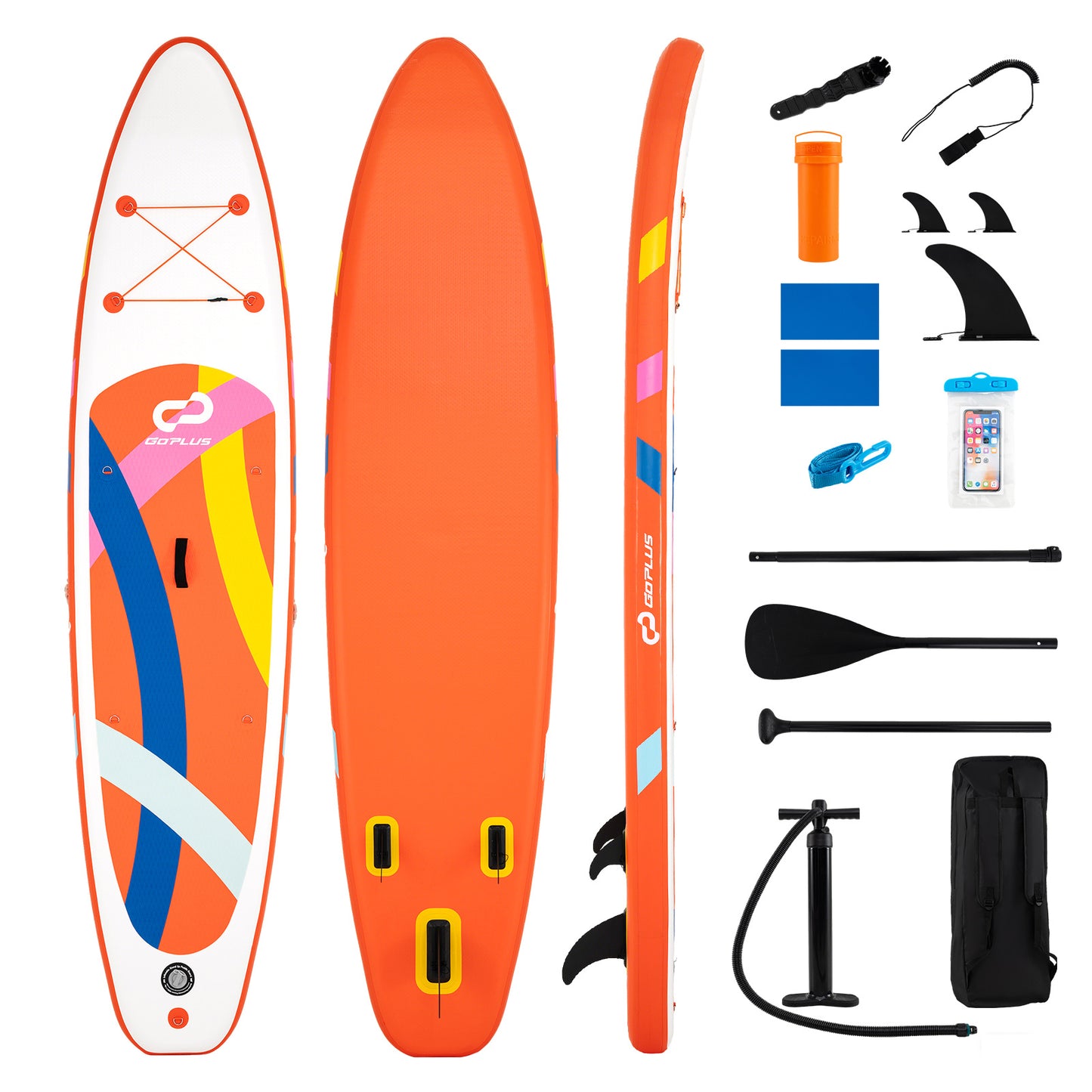 LIVSK Opblaasbaar Stand-Up Paddleboard - Hoog Draagvermogen tot 160 kg - Compleet met Accessoires - Duurzaam PVC - Blauw+Wit
