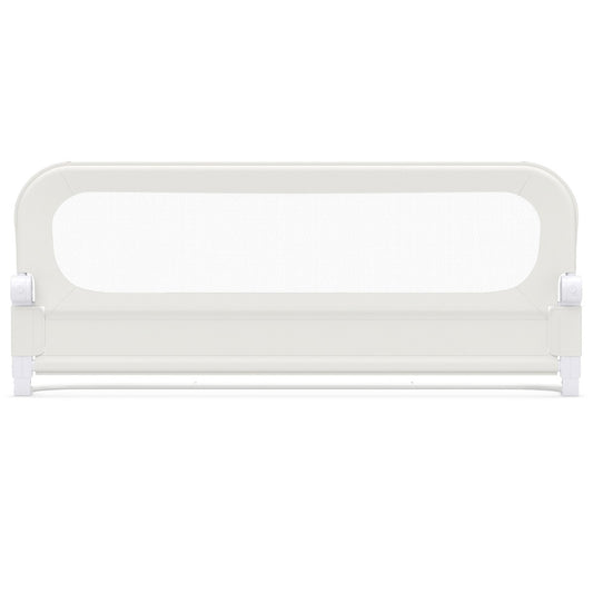 LIVSK Opvouwbaar Bedhekje - Verstelbare Hoogte - Afneembare Oxford-Stof - Eenvoudig Inklapbaar - Grijs/Wit