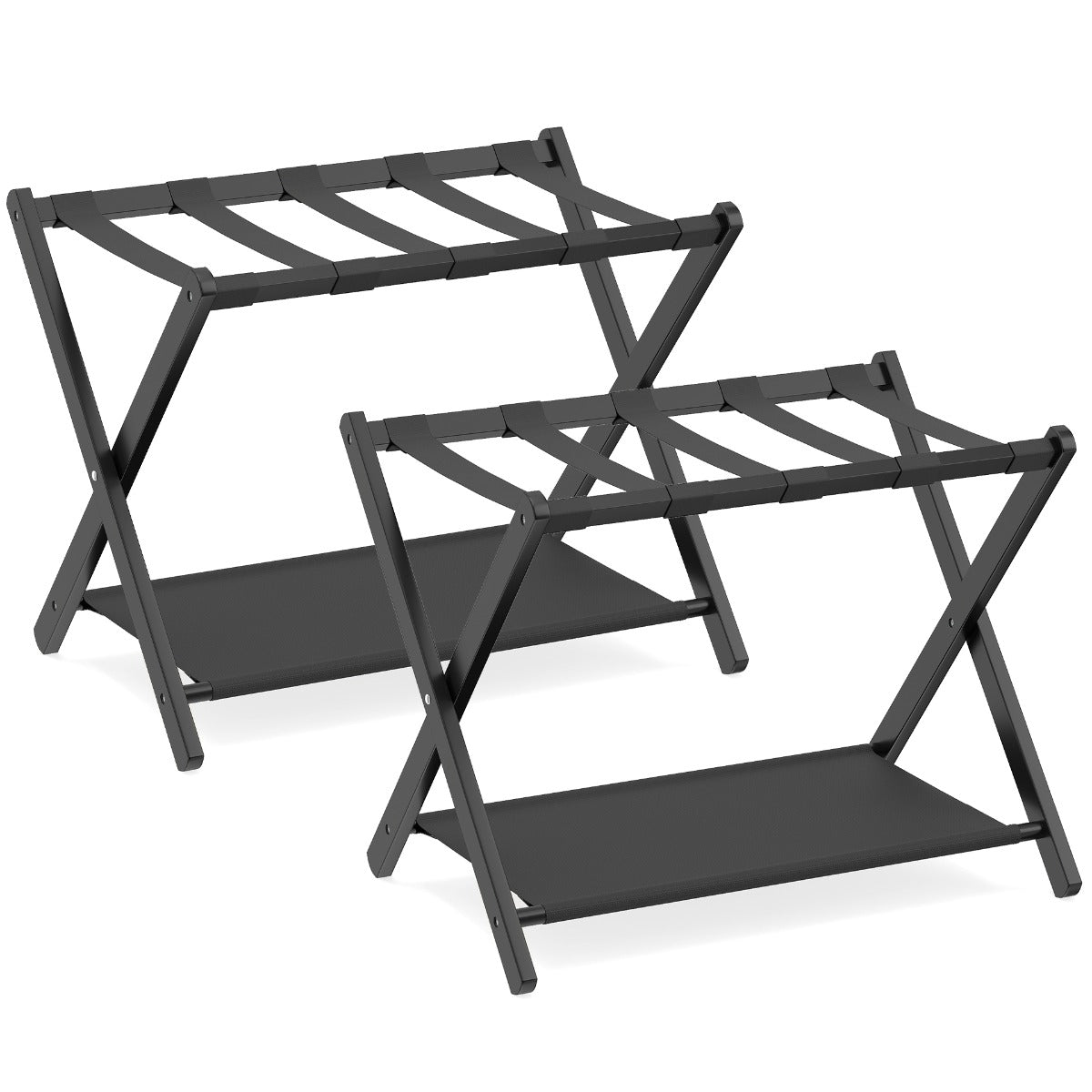 LIVSK Opvouwbare Bagagedrager - Bamboe Frame - Draagvermogen 50 kg - Voor Koffers tot 28 inch - Zwart