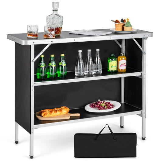 LIVSK Opvouwbare Campingtafel - Lichtgewicht Aluminium - Waterdicht Oxford Doek - Draagtas Inclusief - 110 x 38 x 88 cm - Zwart